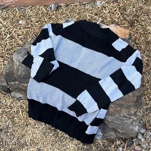 black & grey striped sweater